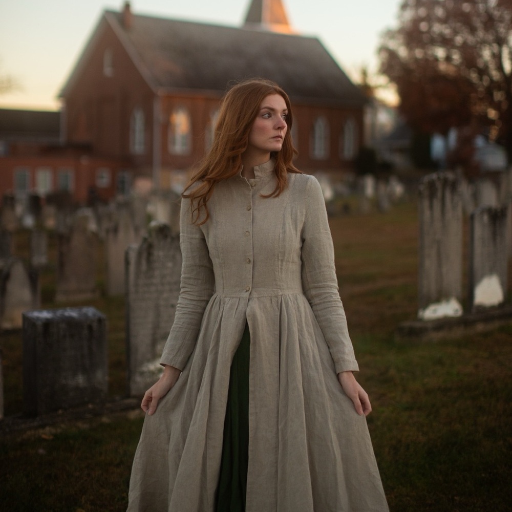 Sondeflor Victorian Linen Maxi Coat